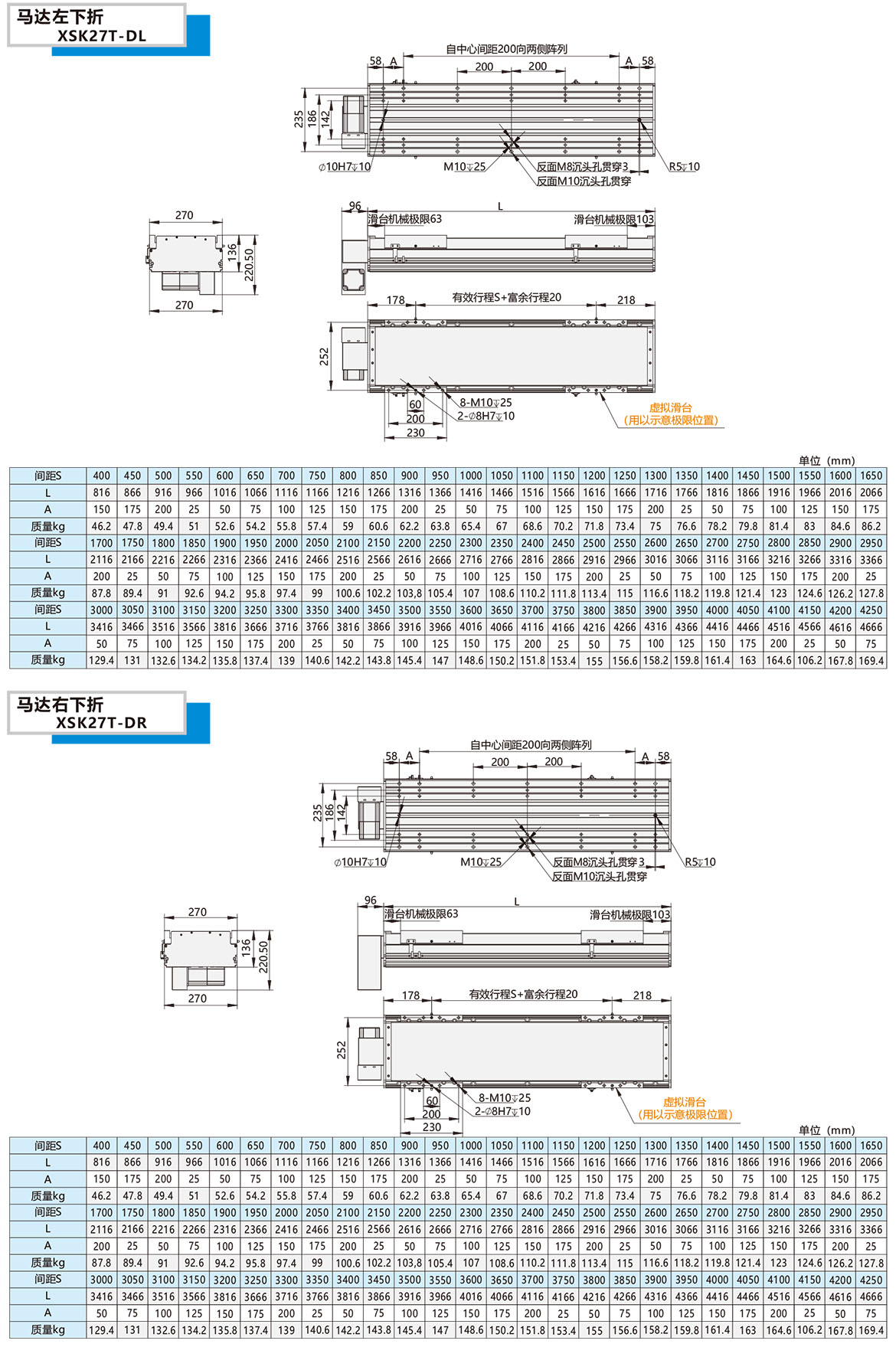 同步帶直線模組XSK-27T